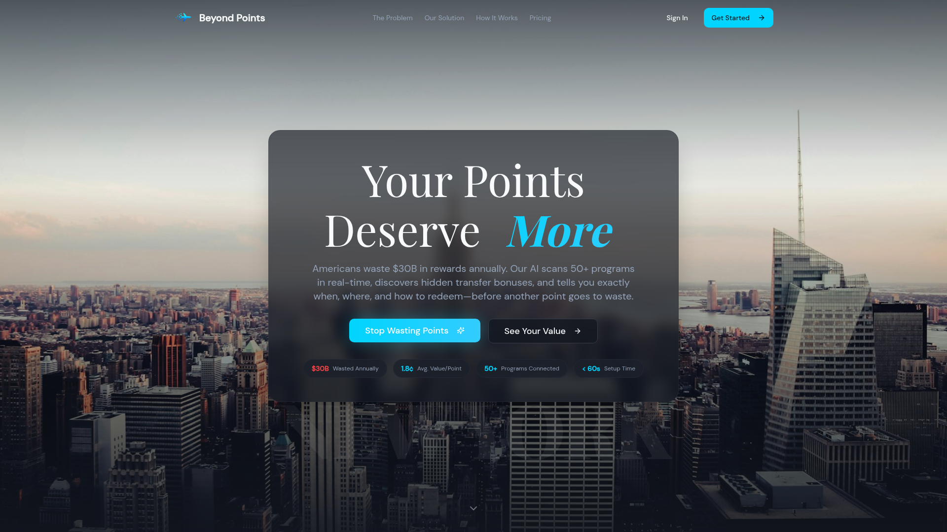 Beyond Points website preview
